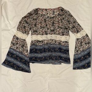 Altar'd State Floral Boho Lace Blouse